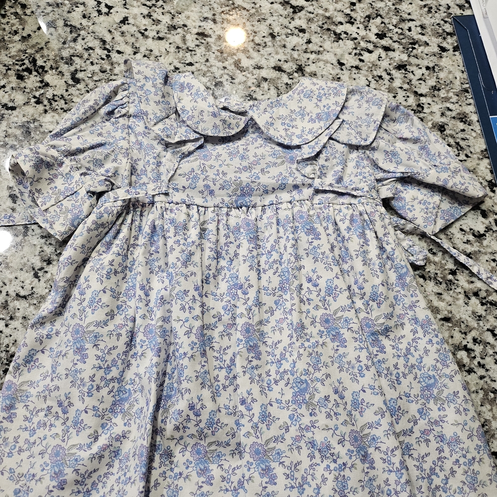 Laura Ashley Blue and White Floral Kids Dress